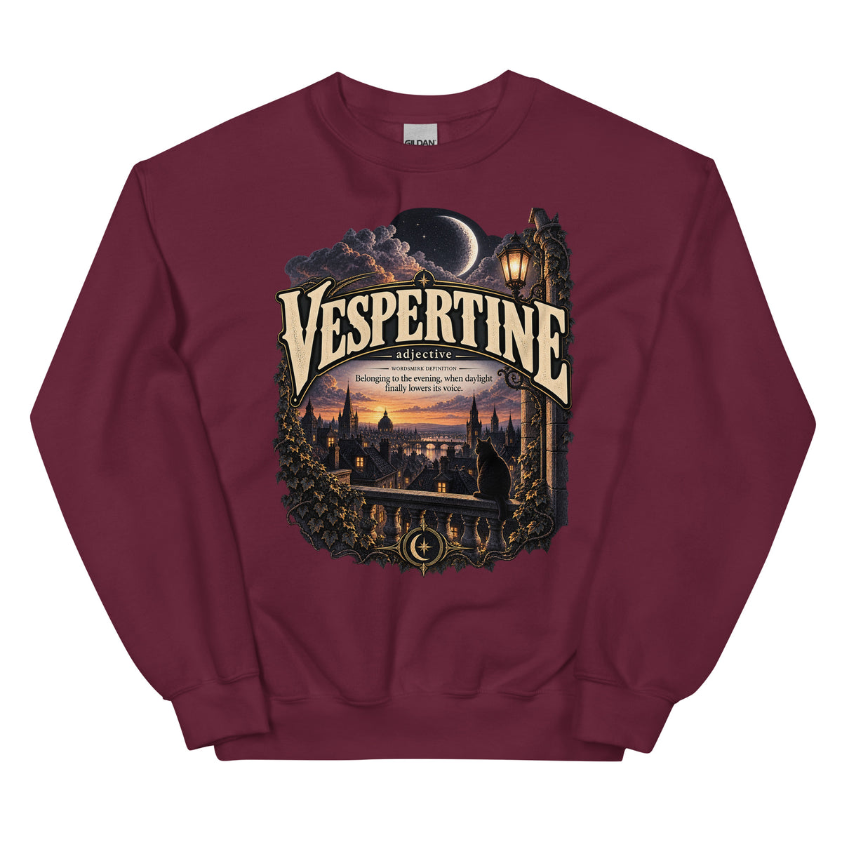 Vespertine Sweatshirt – Evening Lover Definition Pullover - WordSmirk™ | Obscure Word Shirts, Hoodies & Gifts