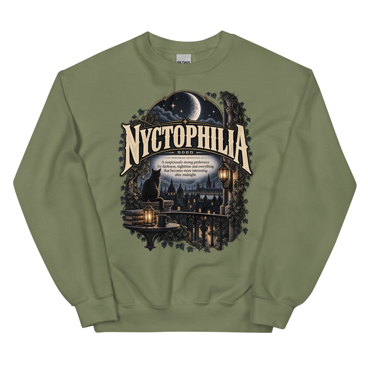 Nyctophilia Sweatshirt – Night Lover Definition Pullover - WordSmirk™ | Obscure Word Shirts, Hoodies & Gifts