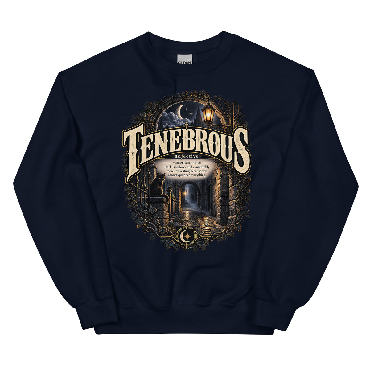 Tenebrous Sweatshirt – Dark Aesthetic Definition Pullover - WordSmirk™ | Obscure Word Shirts, Hoodies & Gifts