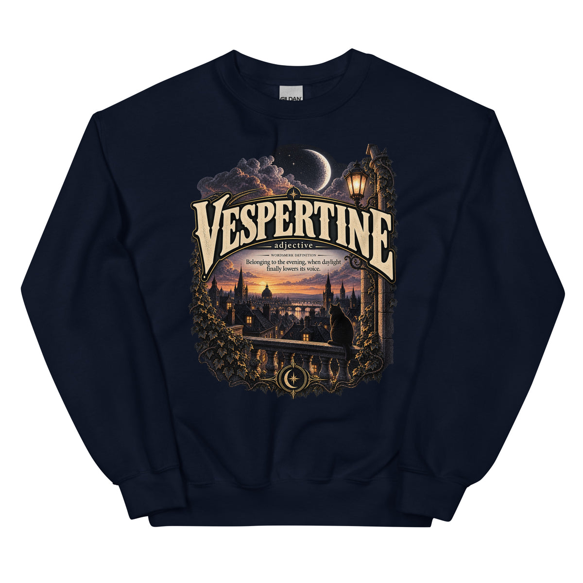 Vespertine Sweatshirt – Evening Lover Definition Pullover - WordSmirk™ | Obscure Word Shirts, Hoodies & Gifts