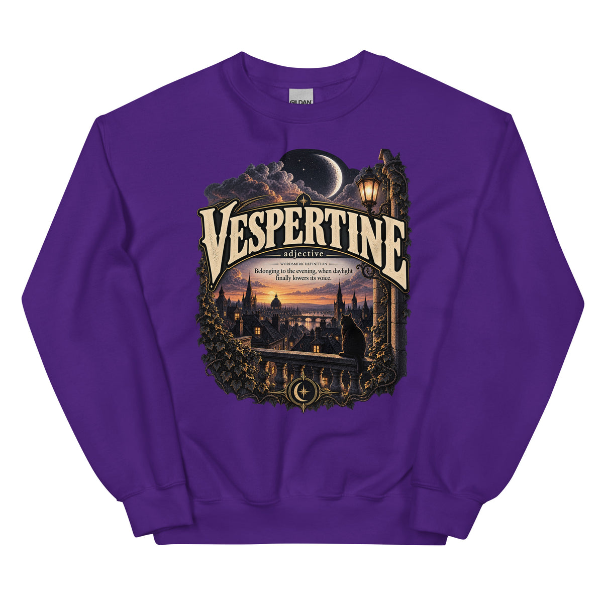 Vespertine Sweatshirt – Evening Lover Definition Pullover - WordSmirk™ | Obscure Word Shirts, Hoodies & Gifts