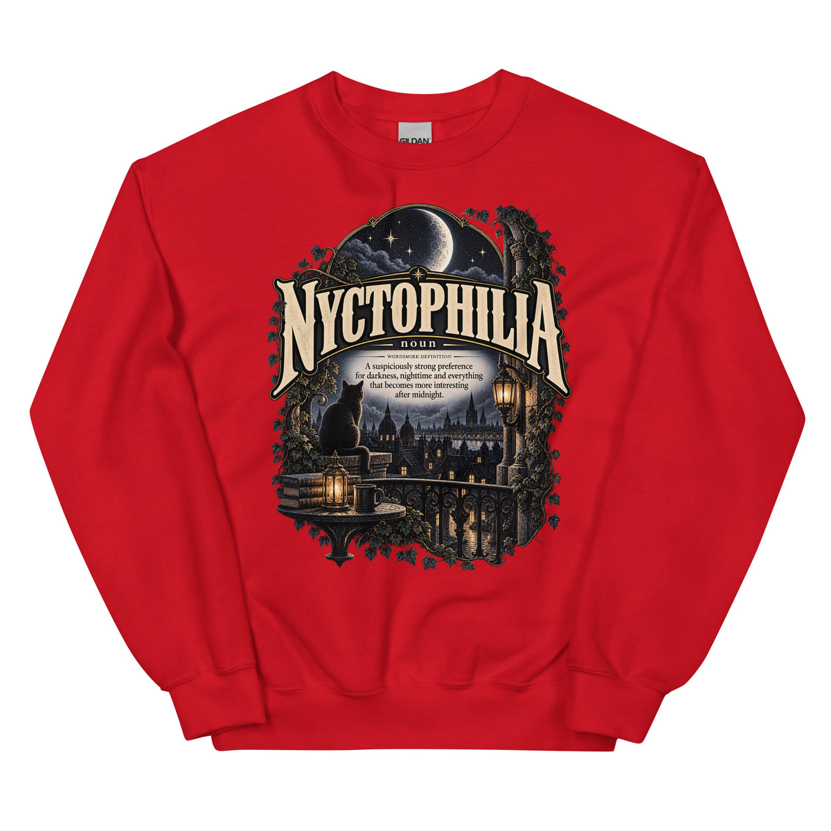 Nyctophilia Sweatshirt – Night Lover Definition Pullover - WordSmirk™ | Obscure Word Shirts, Hoodies & Gifts