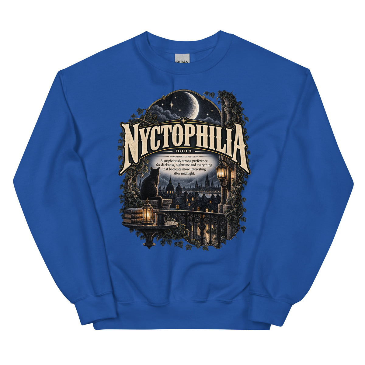 Nyctophilia Sweatshirt – Night Lover Definition Pullover - WordSmirk™ | Obscure Word Shirts, Hoodies & Gifts