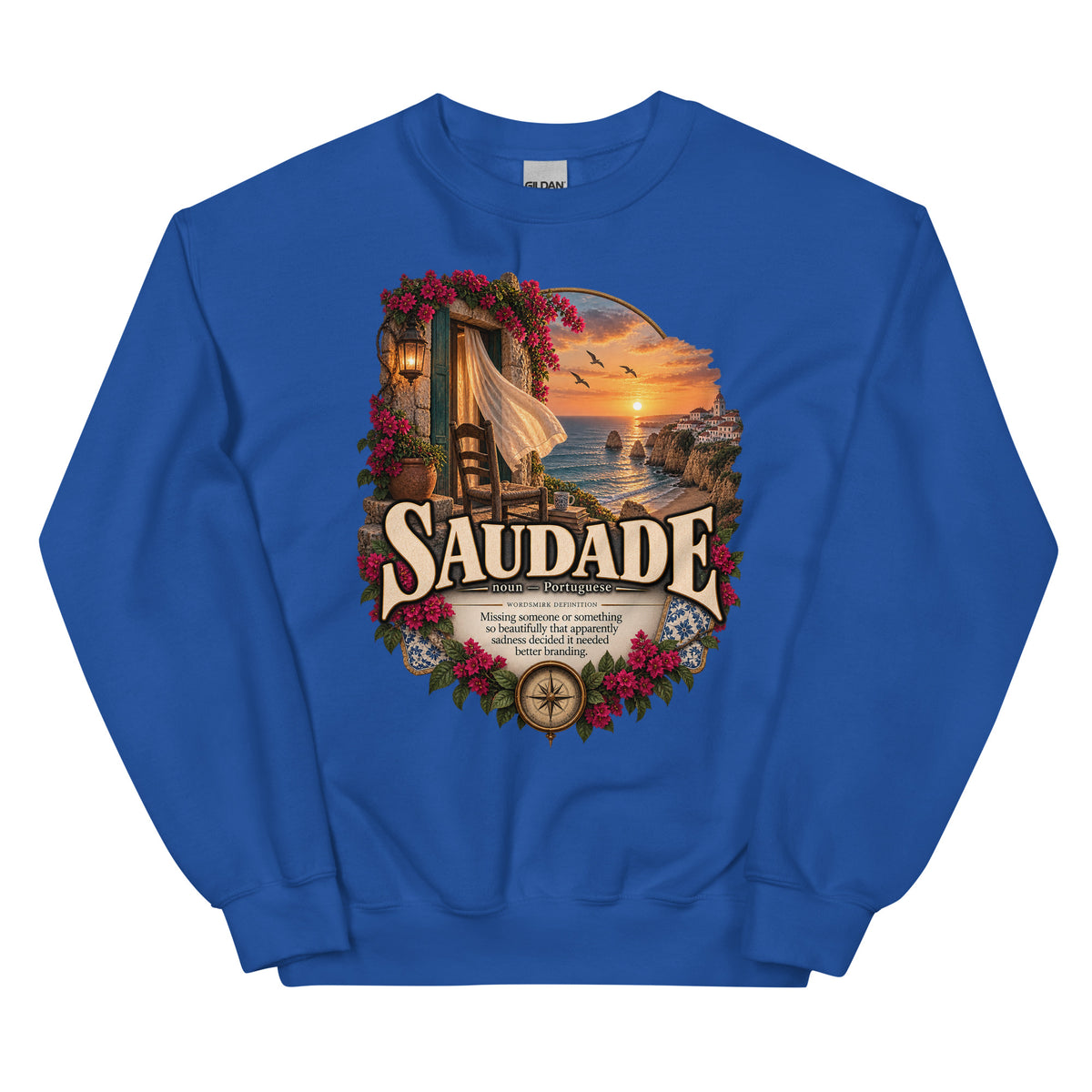 Saudade Sweatshirt – Portuguese Word Definition Pullover - WordSmirk™ | Obscure Word Shirts, Hoodies & Gifts