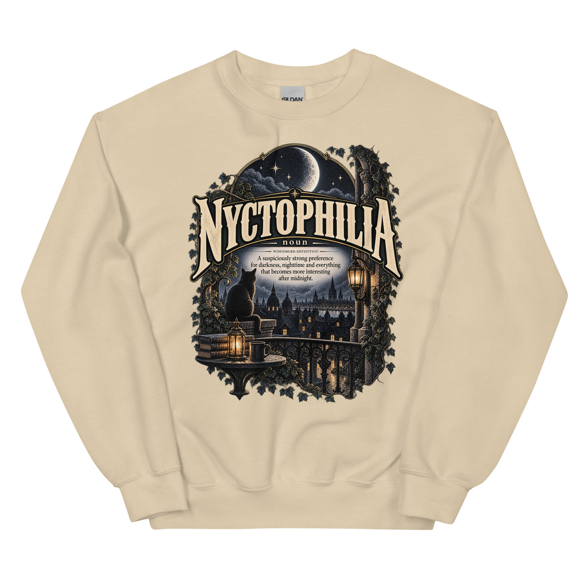 Nyctophilia Sweatshirt – Night Lover Definition Pullover - WordSmirk™ | Obscure Word Shirts, Hoodies & Gifts