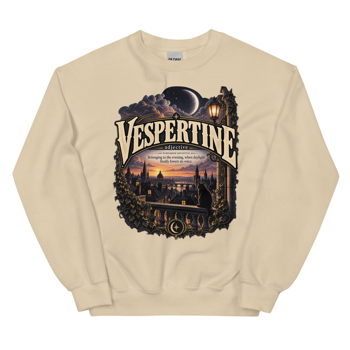 Vespertine Sweatshirt – Evening Lover Definition Pullover - WordSmirk™ | Obscure Word Shirts, Hoodies & Gifts