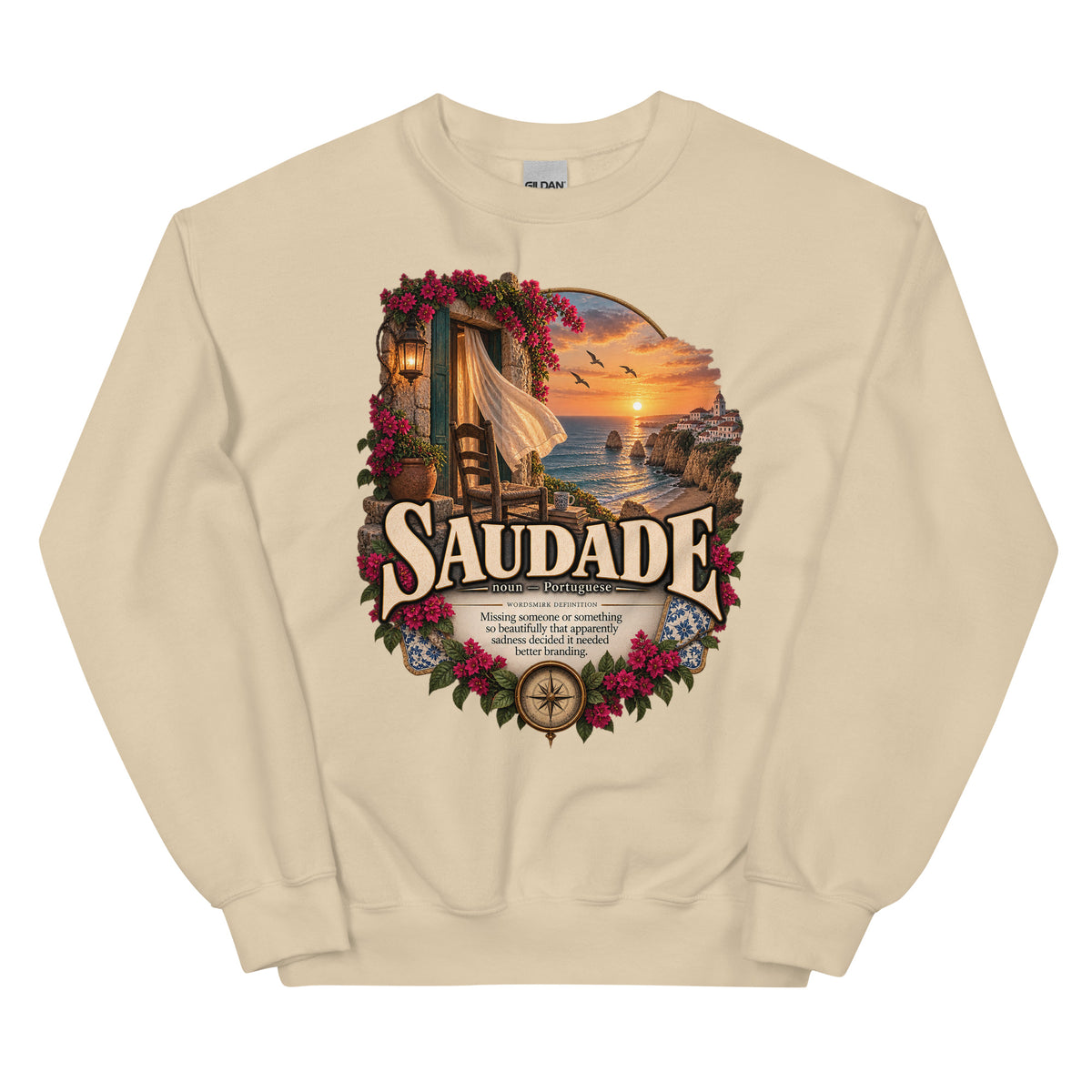 Saudade Sweatshirt – Portuguese Word Definition Pullover - WordSmirk™ | Obscure Word Shirts, Hoodies & Gifts