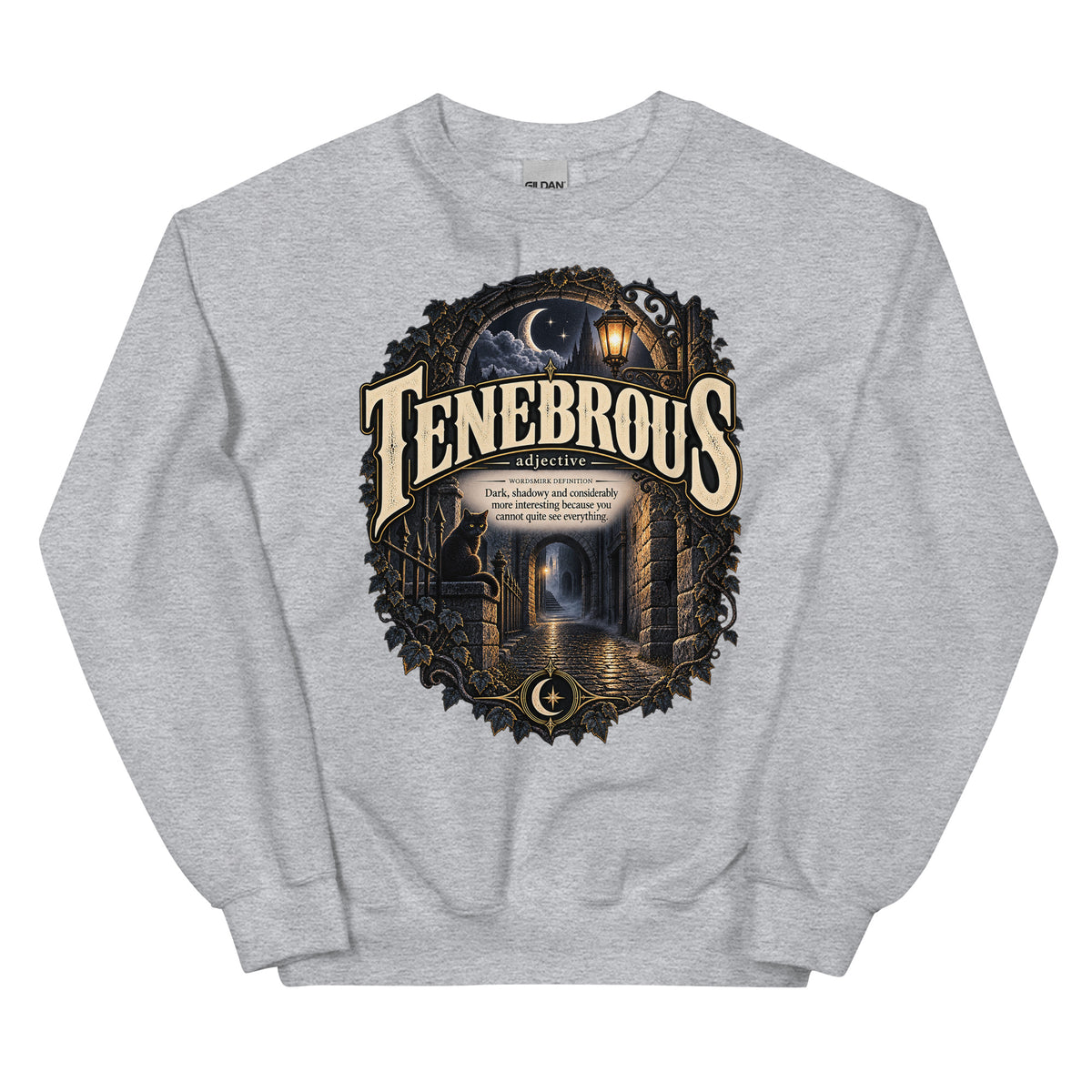 Tenebrous Sweatshirt – Dark Aesthetic Definition Pullover - WordSmirk™ | Obscure Word Shirts, Hoodies & Gifts
