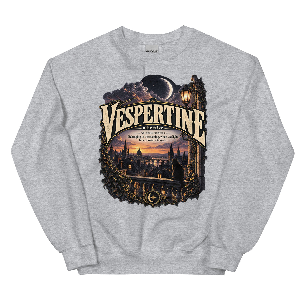 Vespertine Sweatshirt – Evening Lover Definition Pullover - WordSmirk™ | Obscure Word Shirts, Hoodies & Gifts