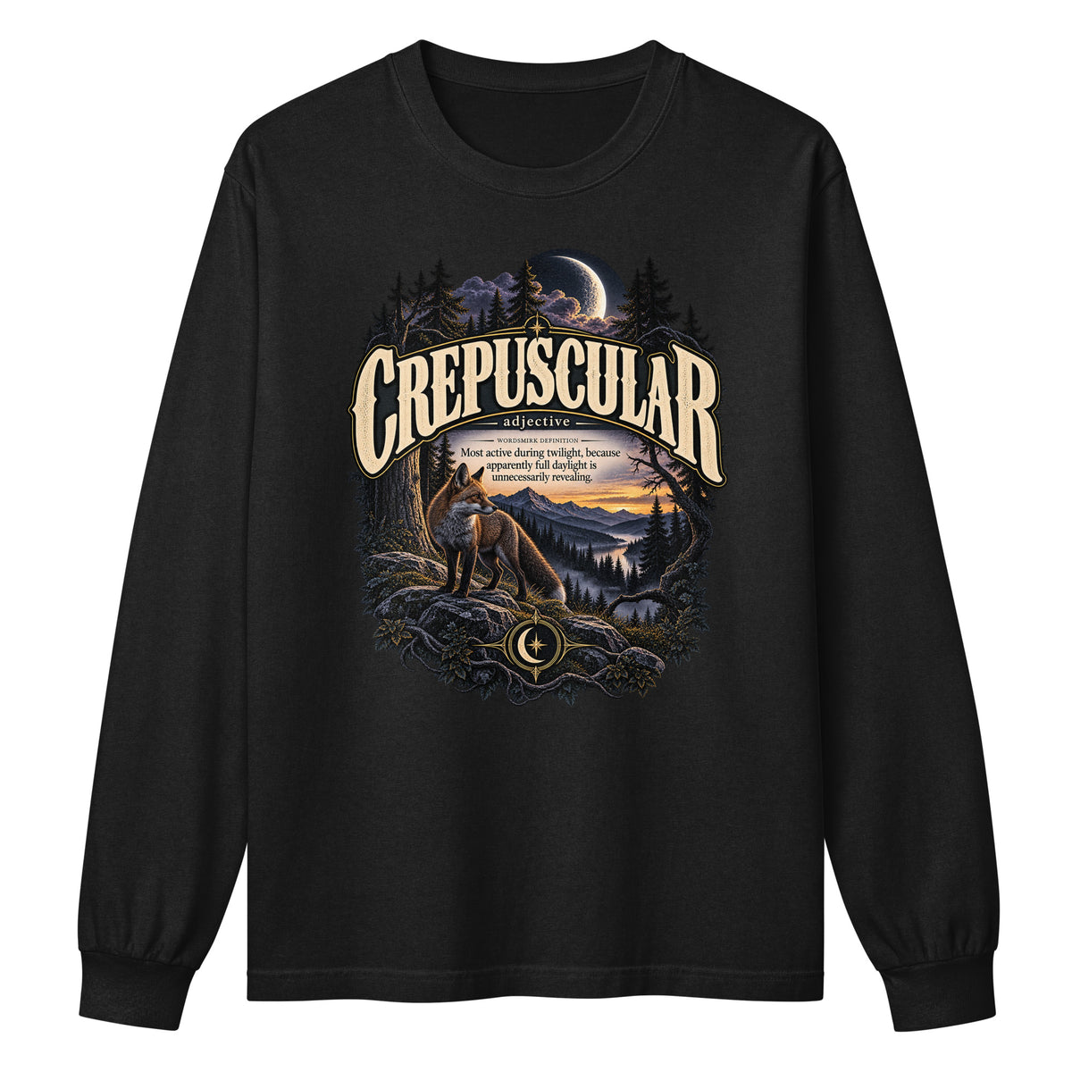 Crepuscular Long Sleeve Shirt – Twilight Definition Tee - WordSmirk™ | Obscure Word Shirts, Hoodies & Gifts