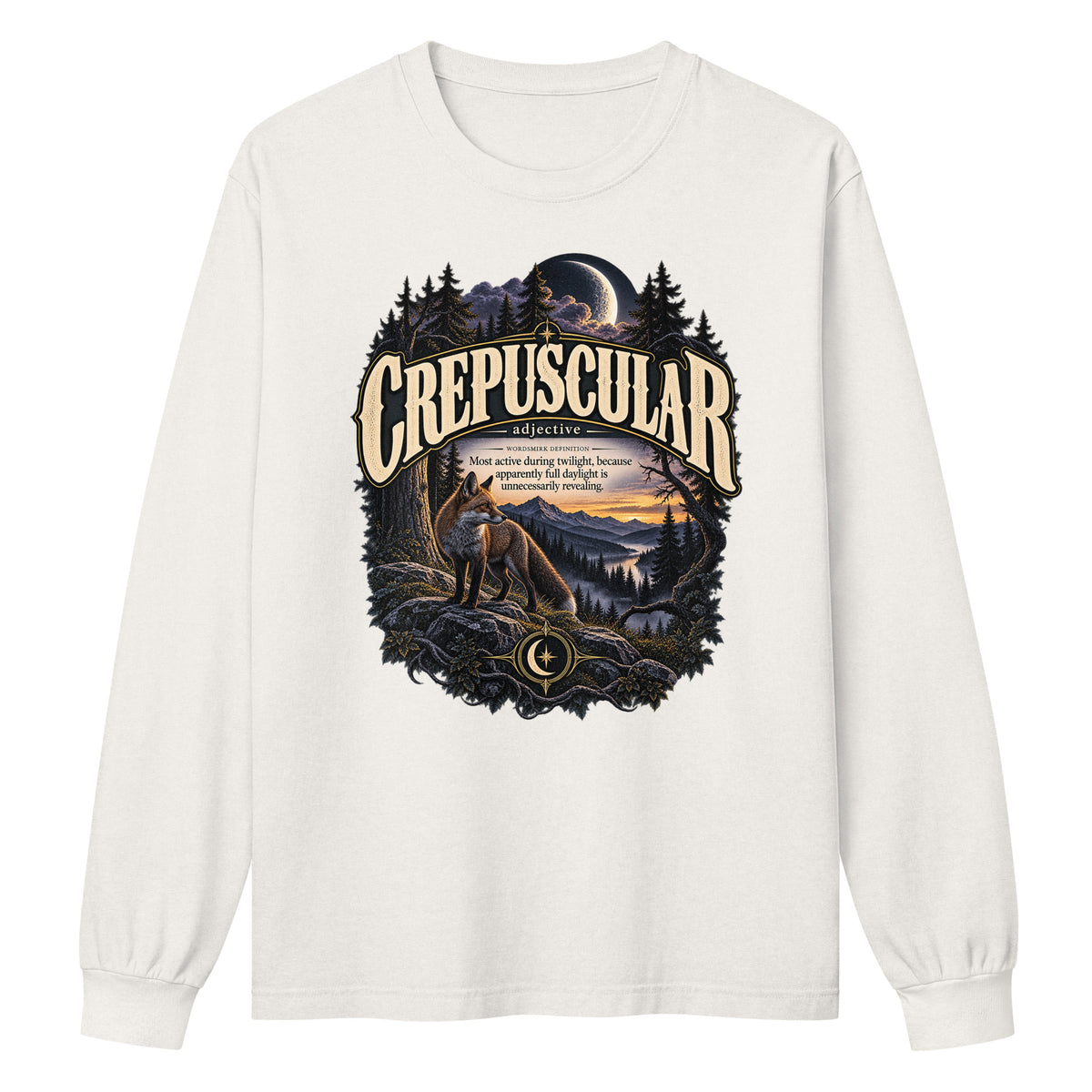 Crepuscular Long Sleeve Shirt – Twilight Definition Tee - WordSmirk™ | Obscure Word Shirts, Hoodies & Gifts