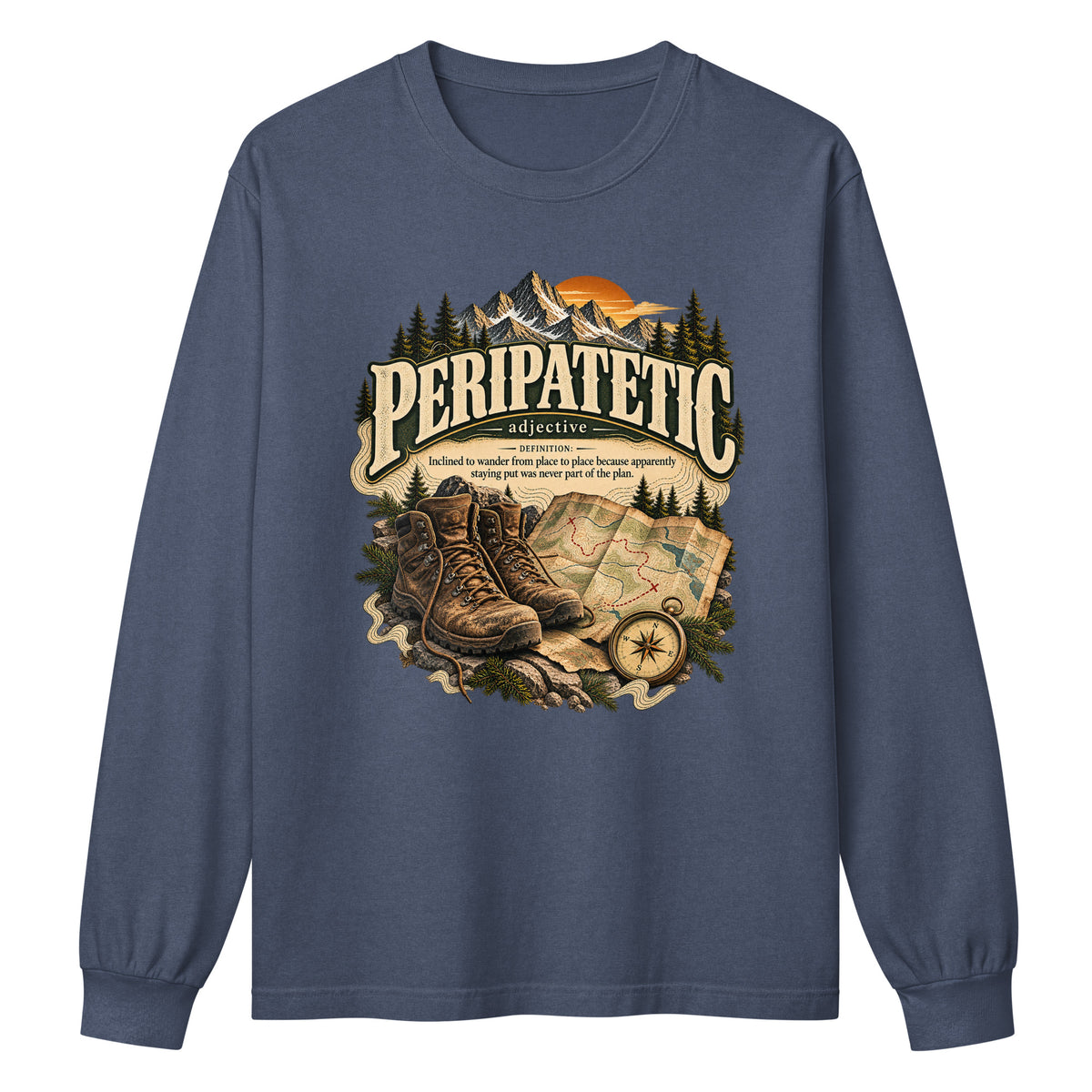 Peripatetic Long Sleeve Shirt – Wanderer Travel Tee - WordSmirk™ | Obscure Word Shirts, Hoodies & Gifts