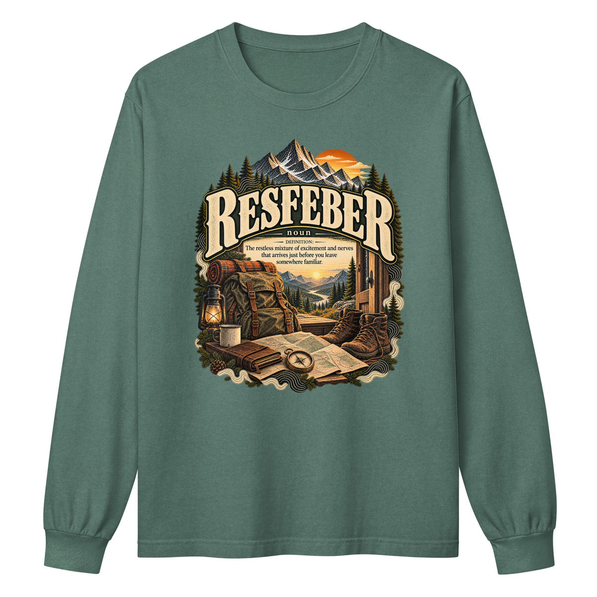 Resfeber Long Sleeve Shirt – Travel Lover Definition Tee - WordSmirk™ | Obscure Word Shirts, Hoodies & Gifts
