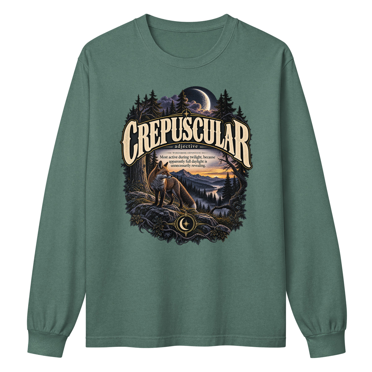 Crepuscular Long Sleeve Shirt – Twilight Definition Tee - WordSmirk™ | Obscure Word Shirts, Hoodies & Gifts