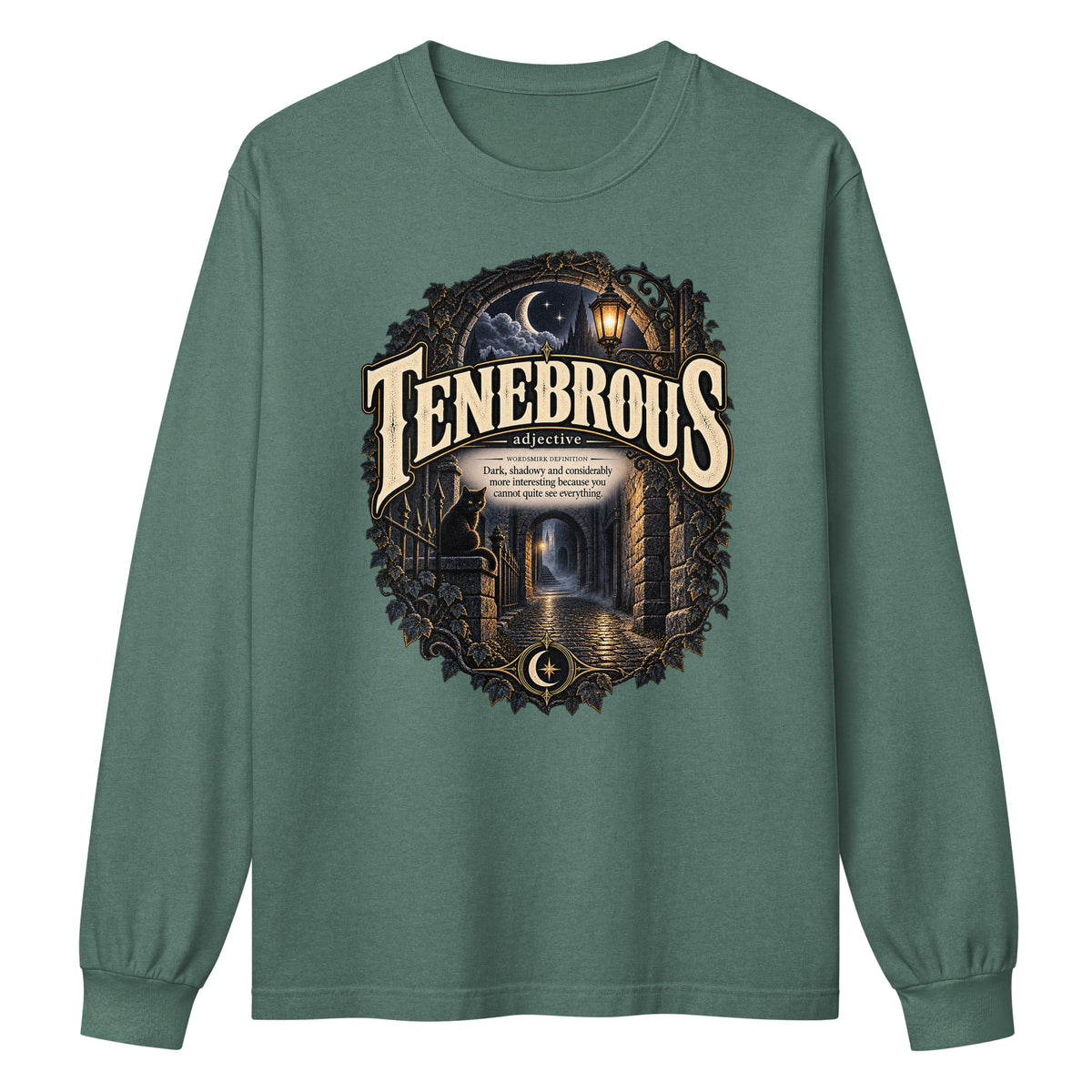 Tenebrous Long Sleeve Shirt – Dark Aesthetic Word Tee - WordSmirk™ | Obscure Word Shirts, Hoodies & Gifts