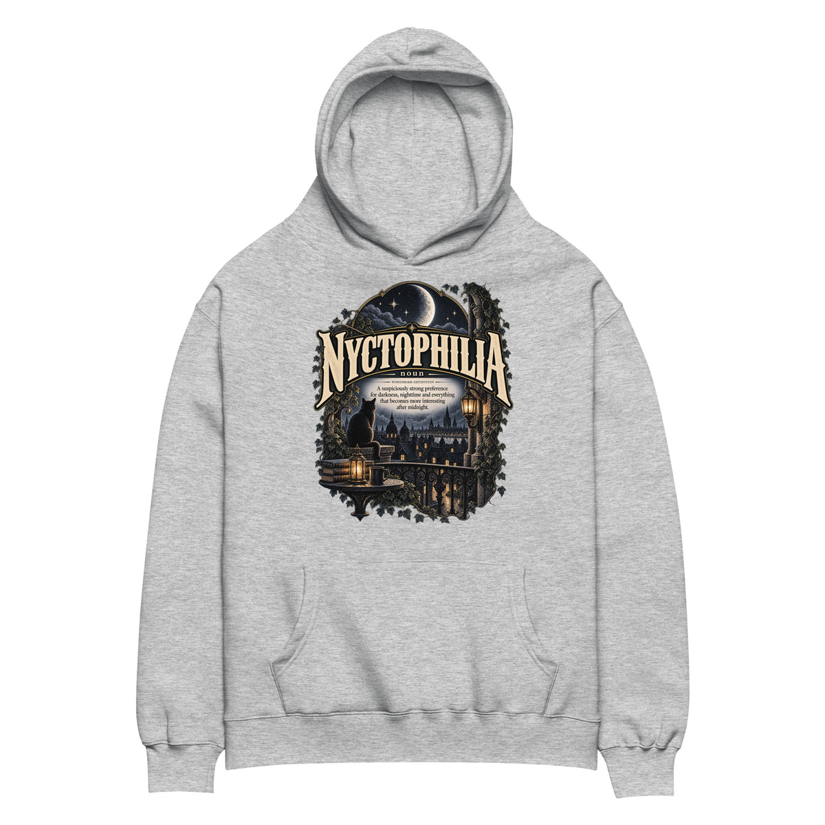 Nyctophilia Hoodie – Night Lover Definition Hoodie - WordSmirk™ | Obscure Word Shirts, Hoodies & Gifts