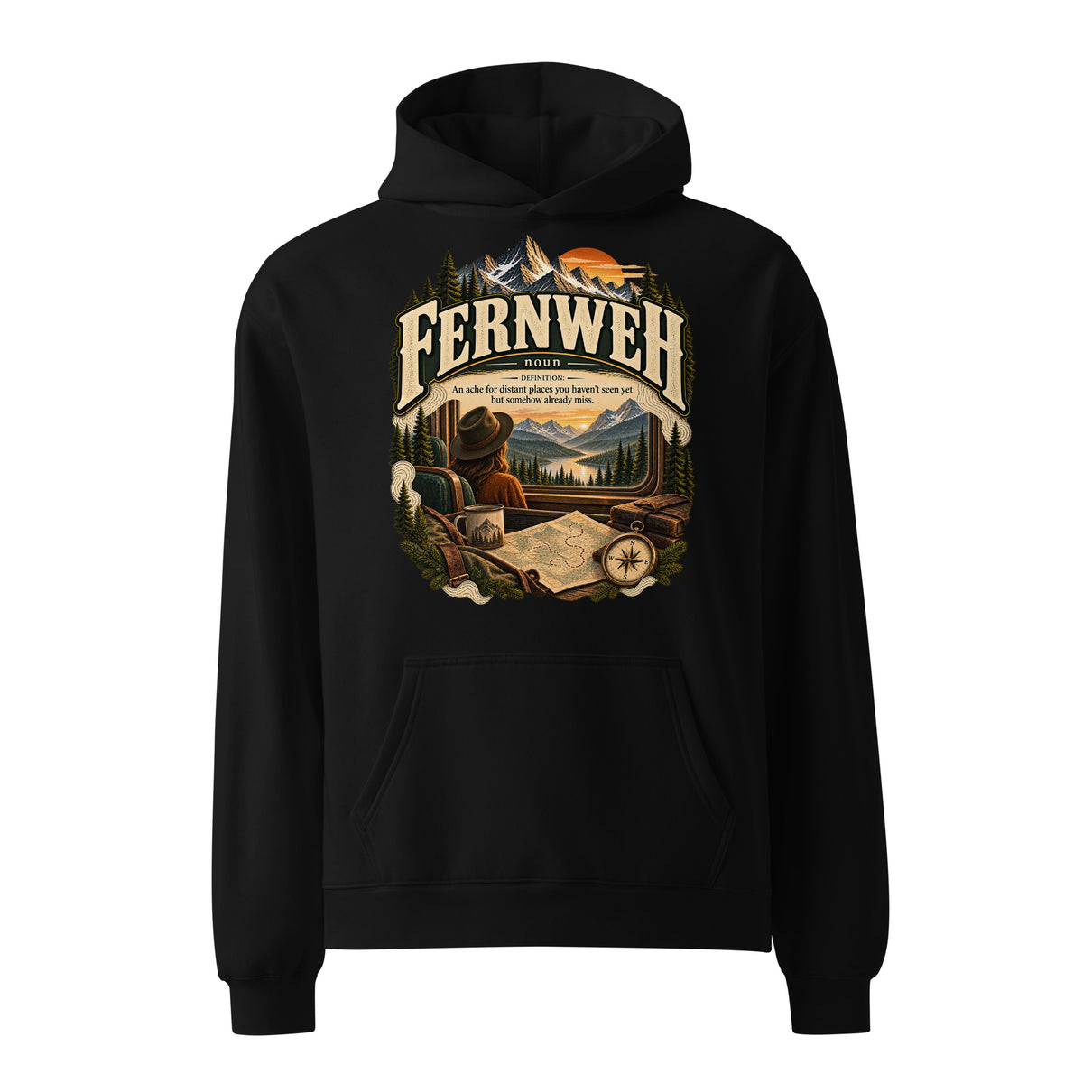 Fernweh Hoodie – German Wanderlust Definition Hoodie - WordSmirk™ | Obscure Word Shirts, Hoodies & Gifts