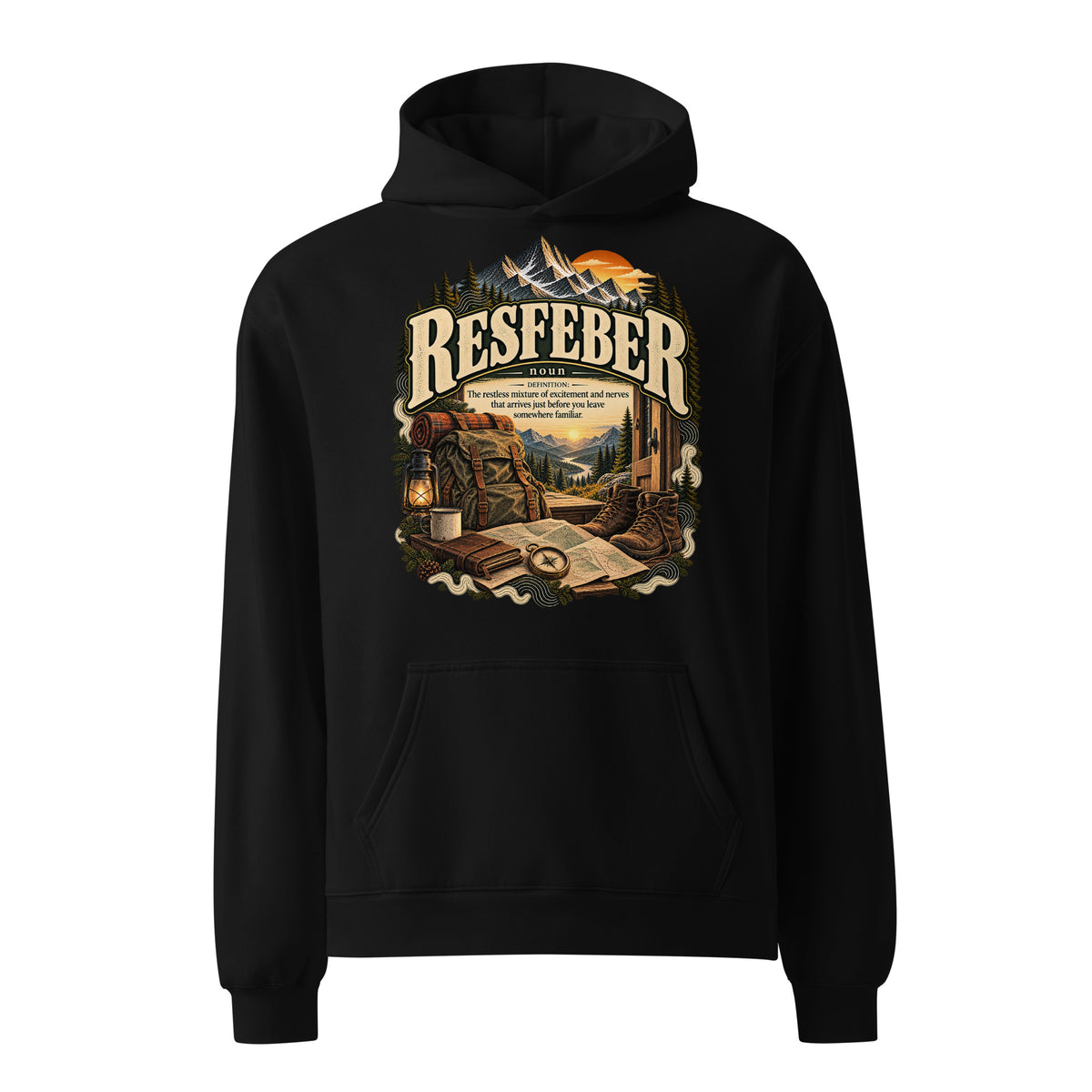 Resfeber Hoodie – Travel Lover Definition Hoodie - WordSmirk™ | Obscure Word Shirts, Hoodies & Gifts