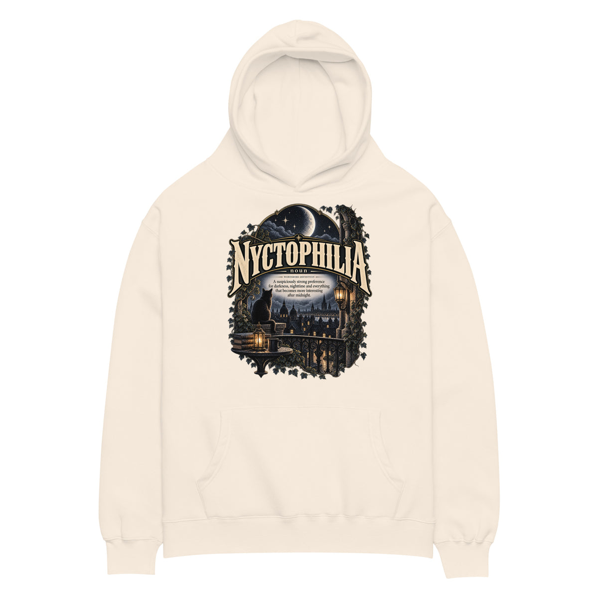 Nyctophilia Hoodie – Night Lover Definition Hoodie - WordSmirk™ | Obscure Word Shirts, Hoodies & Gifts