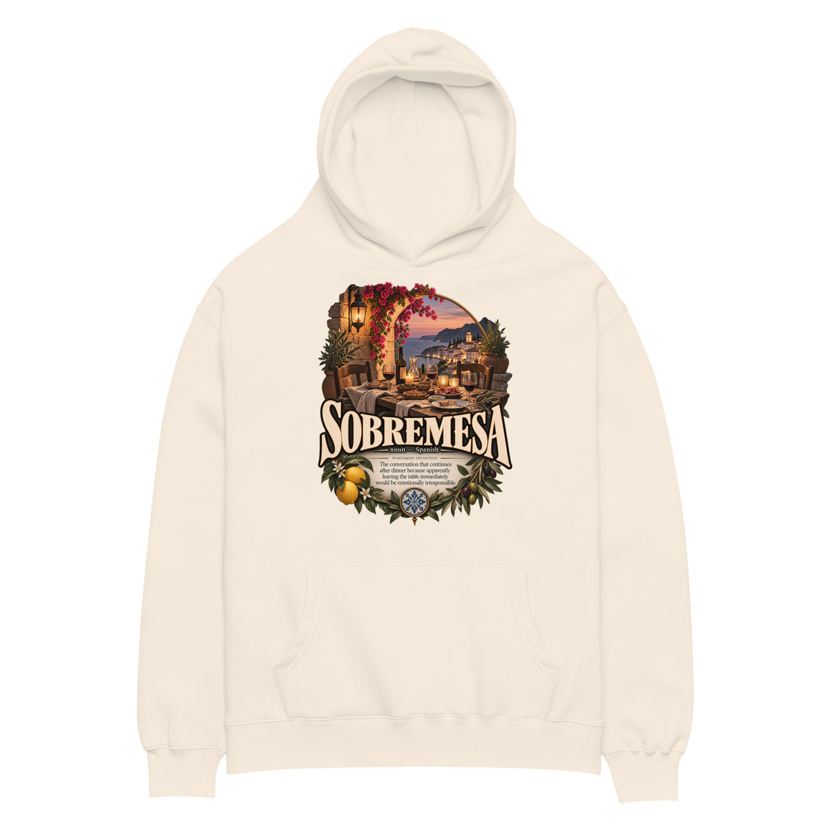 Sobremesa Hoodie – Spanish Word Definition Hoodie - WordSmirk™ | Obscure Word Shirts, Hoodies & Gifts