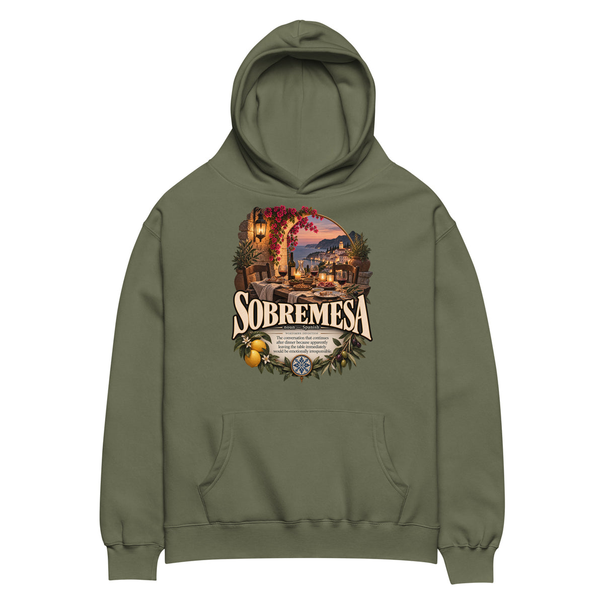 Sobremesa Hoodie – Spanish Word Definition Hoodie - WordSmirk™ | Obscure Word Shirts, Hoodies & Gifts