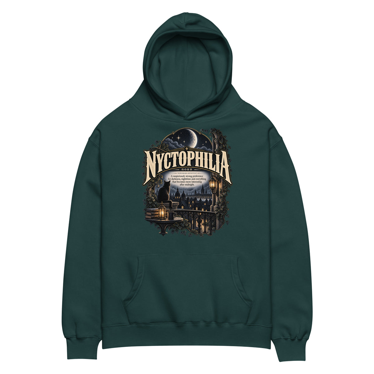 Nyctophilia Hoodie – Night Lover Definition Hoodie - WordSmirk™ | Obscure Word Shirts, Hoodies & Gifts