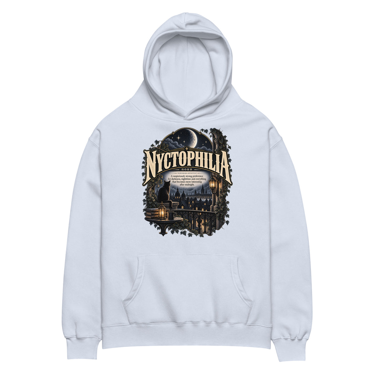 Nyctophilia Hoodie – Night Lover Definition Hoodie - WordSmirk™ | Obscure Word Shirts, Hoodies & Gifts
