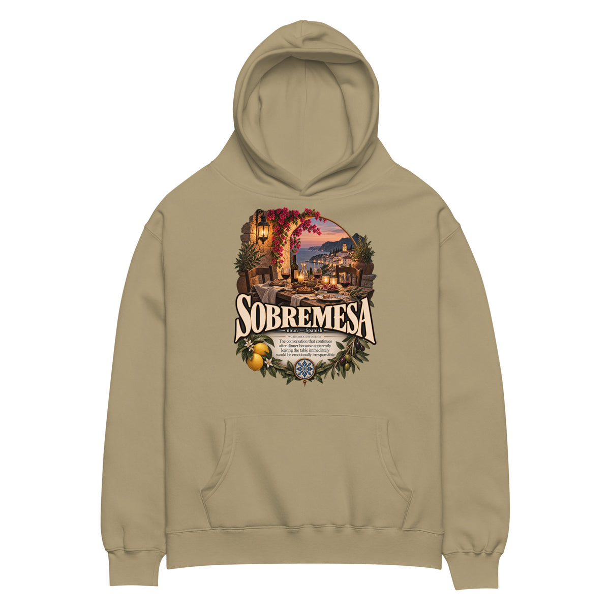 Sobremesa Hoodie – Spanish Word Definition Hoodie - WordSmirk™ | Obscure Word Shirts, Hoodies & Gifts