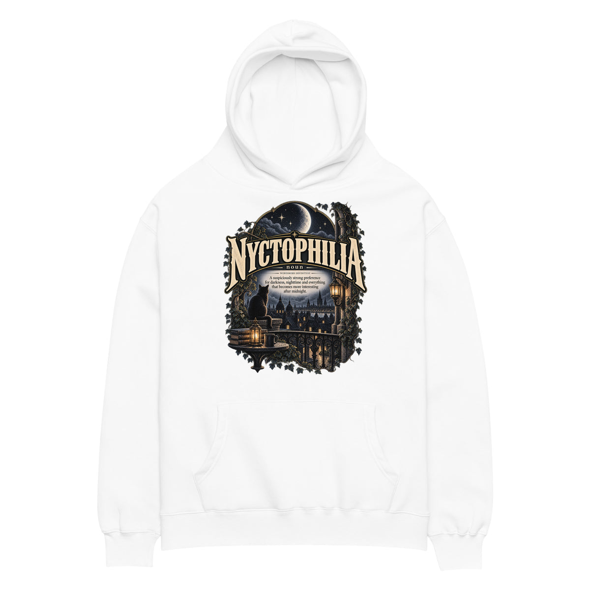 Nyctophilia Hoodie – Night Lover Definition Hoodie - WordSmirk™ | Obscure Word Shirts, Hoodies & Gifts
